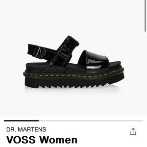 New in box, women’s 11 Dr Martens , patent leather VOSS platform sandals.